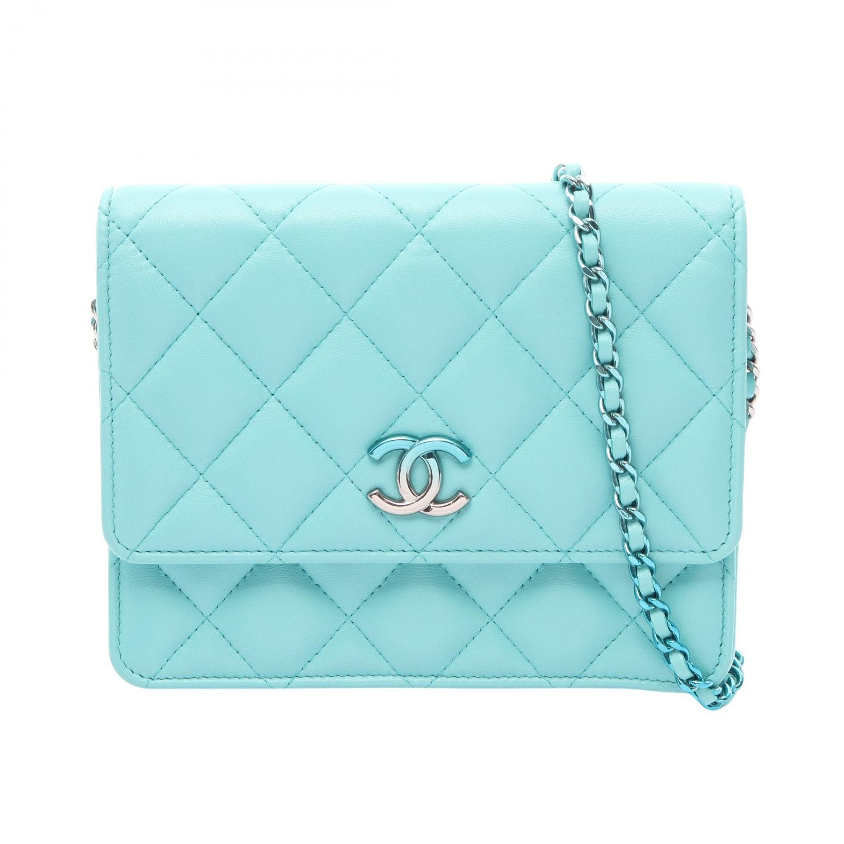 シャネル CHANEL マトラッセ コンビ金具 ショルダーバッグ バッグ ラムスキン(羊革) レディース ブルー系 AP3699 【中古】