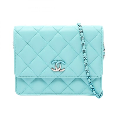シャネル CHANEL マトラッセ コンビ金具 ショルダーバッグ バッグ ラムスキン(羊革) レディース ブルー系 AP3699 【中古】