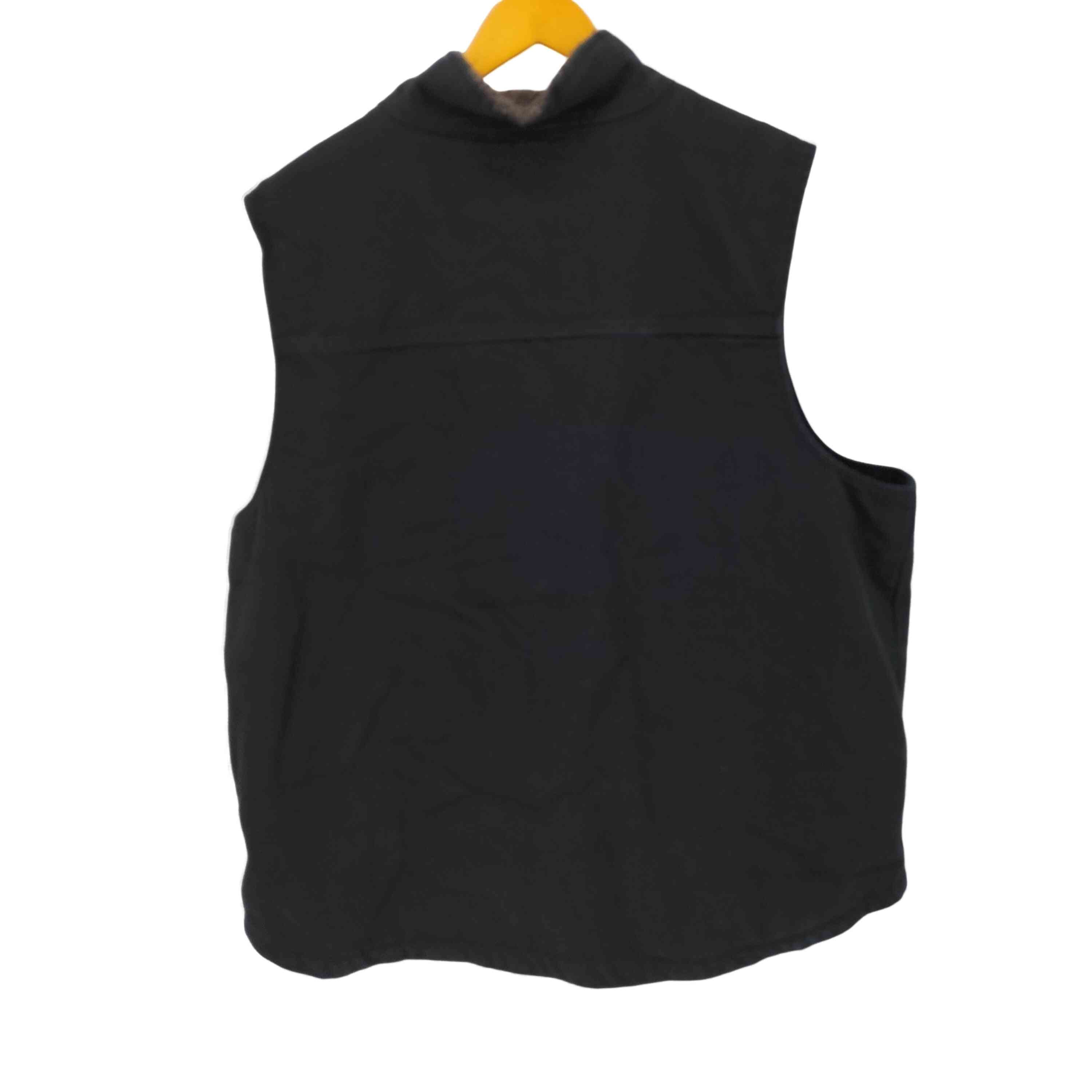 LOOSE FIT WASHED DUCK SHERPA-LINED MOCK-NECK VEST【1137926636019】