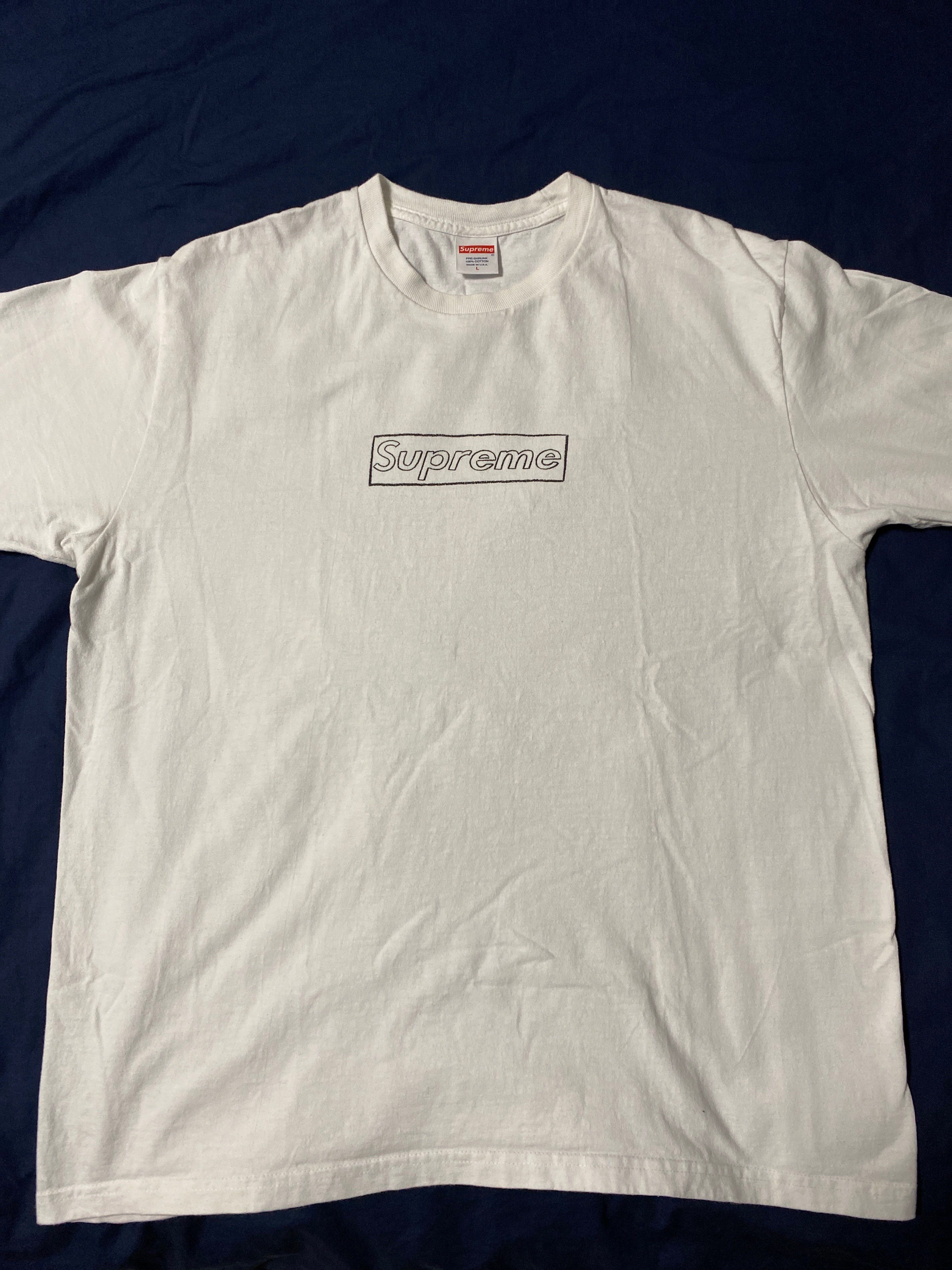 Supreme KAWS Chalk Logo Tee "White"