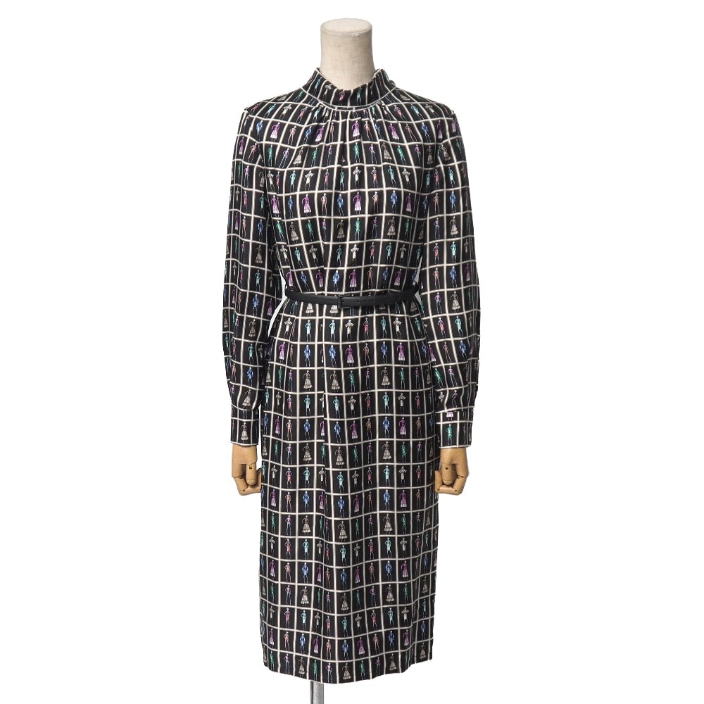 MAX MARA マックスマーラ ワンピース サイズ34 白タグ タイカラー ベルト付  イタリア製 ブランド古着【中古】20251210/RA6877