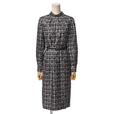 MAX MARA マックスマーラ ワンピース サイズ34 白タグ タイカラー ベルト付 イタリア製 ブランド古着【中古】20251210/RA6877