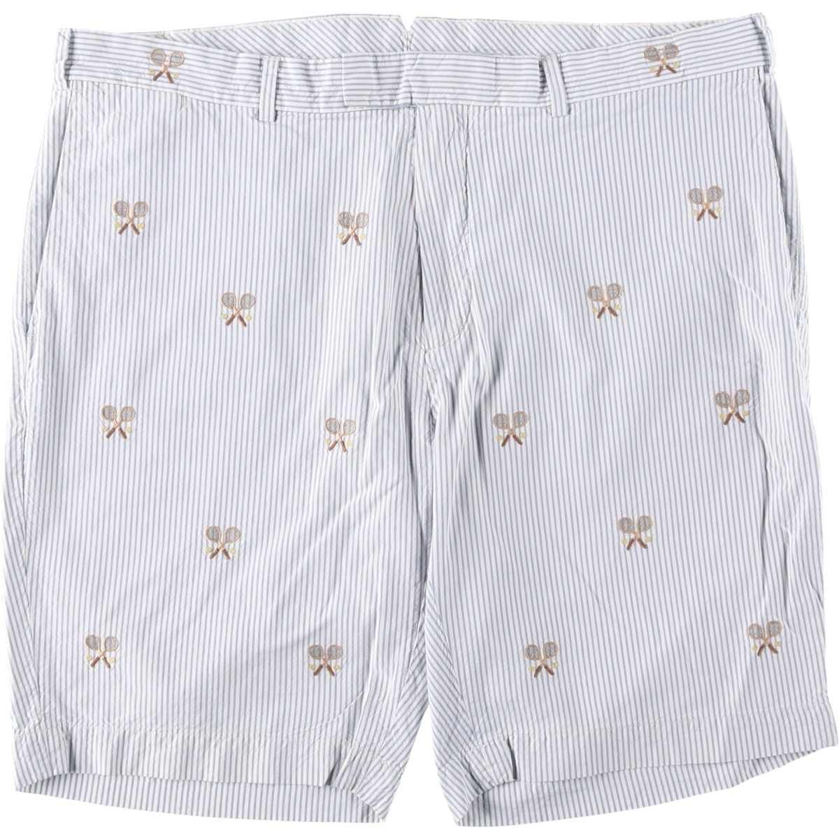 古着 ラルフローレン Ralph Lauren POLO by Ralph Lauren ストライプ柄 総柄 シルク×コットンショーツ ショートパンツ メンズw37相当/eaa656827