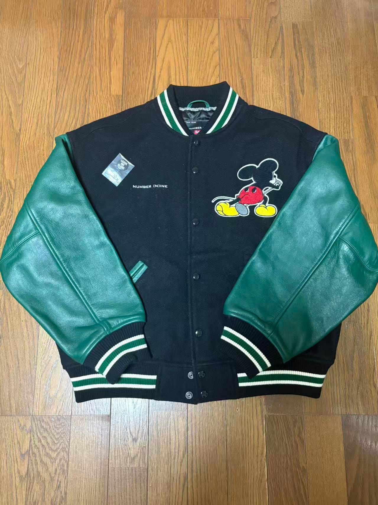 Supreme x Number (N)ine x Mickey Mouse Varsity Jacket "Black"