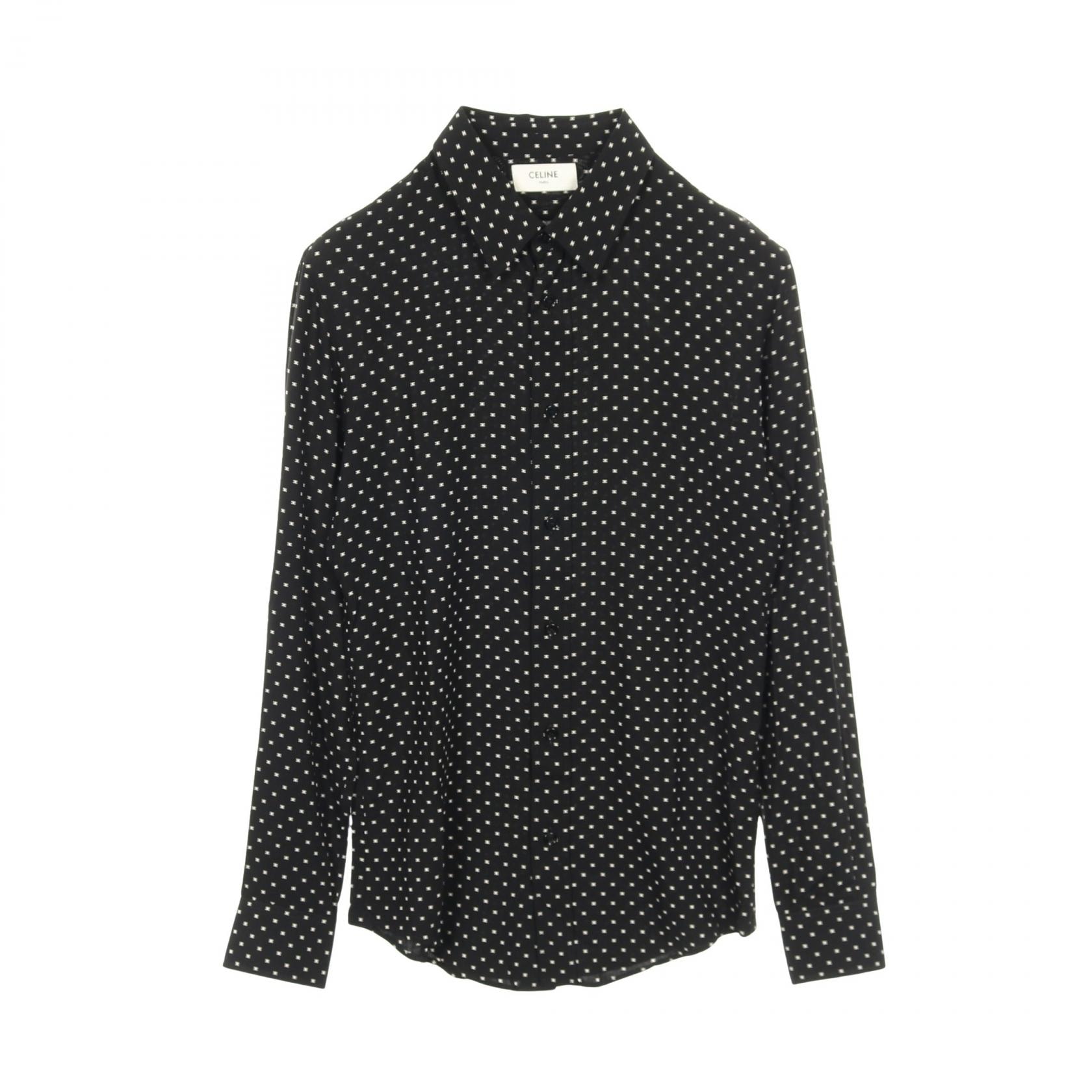 セリーヌ CELINE トリオンフ ルーズ 衣料品 トップス レーヨン メンズ ブラック系 【中古】