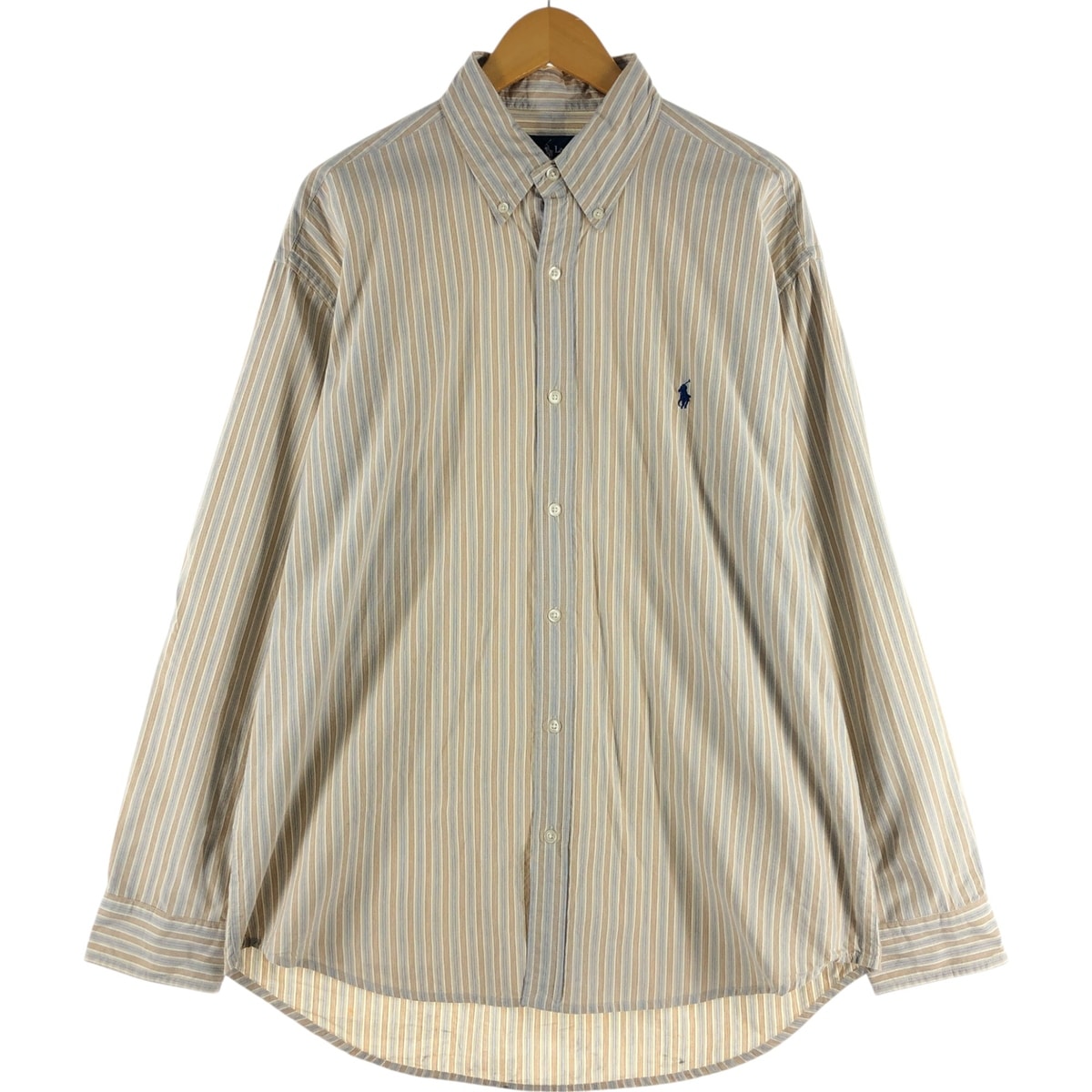 古着 ラルフローレン Ralph Lauren BLAKE 長袖 ボタンダウンストライプシャツ メンズXL相当/eaa534794