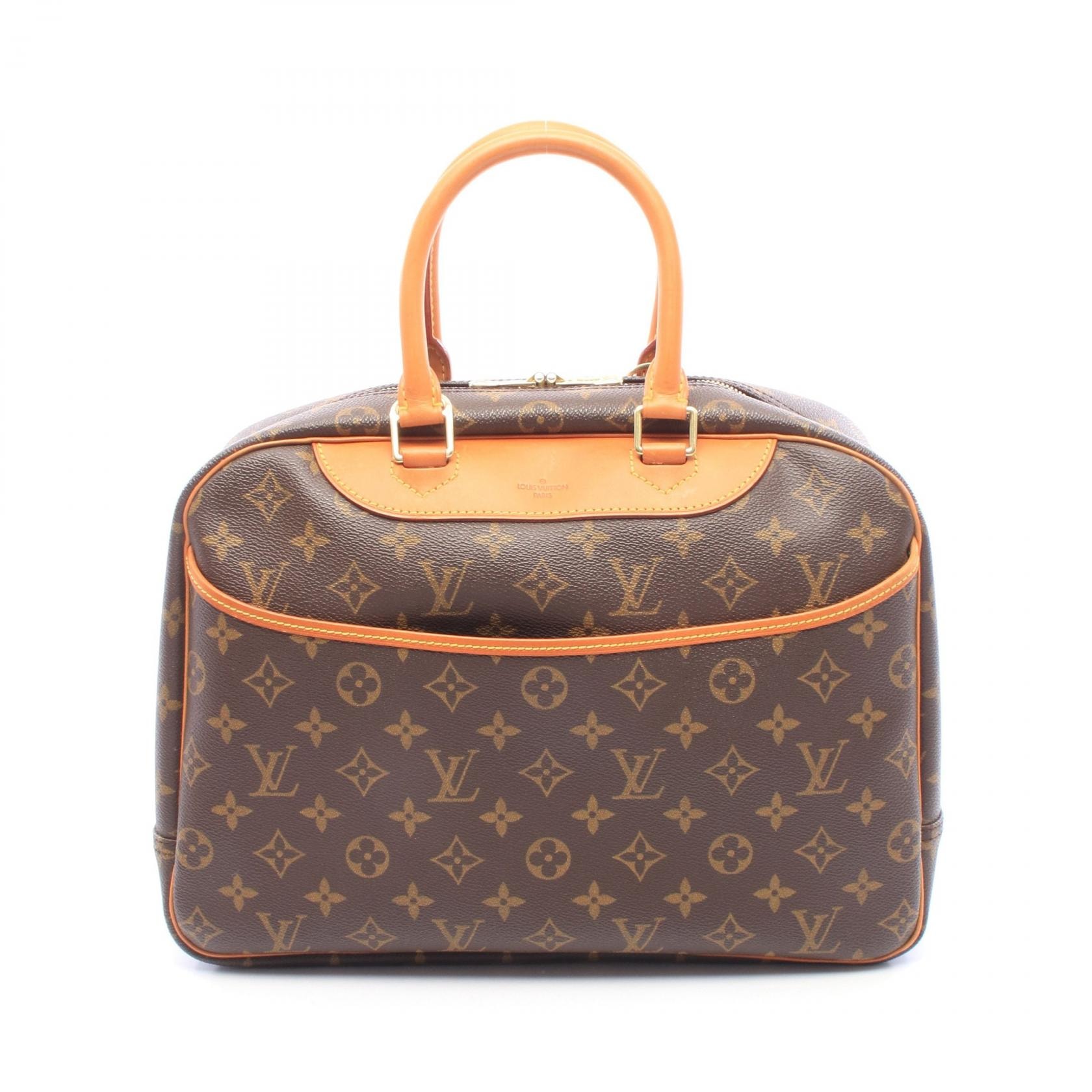 ルイ・ヴィトン LOUIS VUITTON ドーヴィル ボーリングヴァニティ モノグラム ハンドバッグ バッグ PVCコーティングキャンバス レザー レディース ブラウン系 M47270 【中古】