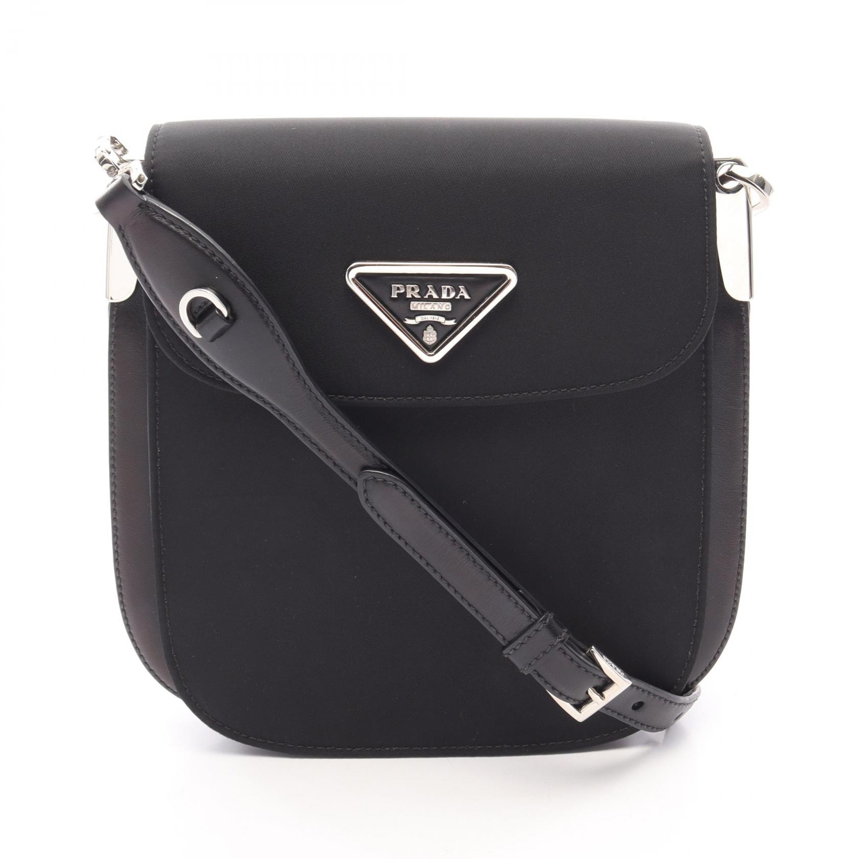 プラダ PRADA マルギット ショルダーバッグ バッグ ナイロン レザー レディース ブラック系 1BD259 【中古】