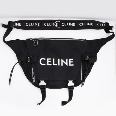 CELINE Medium Messenger Trekking In Nylon With Celine Print "Black"