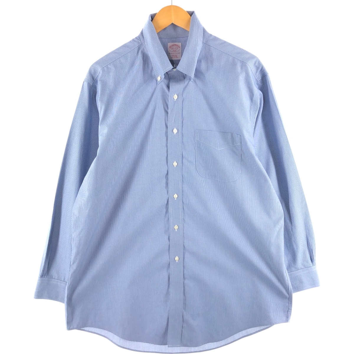 古着 ブルックスブラザーズ Brooks Brothers 346 千鳥格子柄 長袖 ボタンダウンシャツ メンズL相当/eaa522392