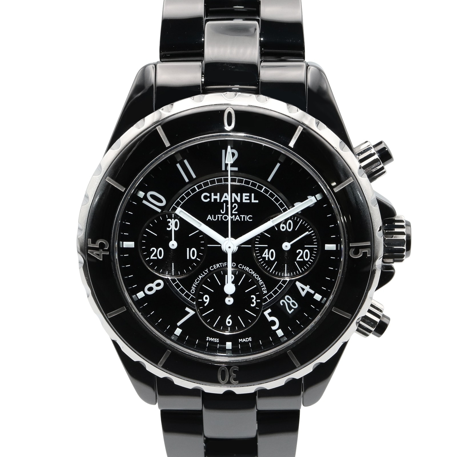 シャネル CHANEL J12 クロノグラフ 腕時計 時計 セラミック メンズ ブラック系 H0940 【中古】