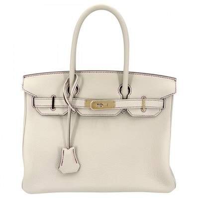 HERMES エルメス ハンドバッグ バーキン30 内縫い パーソナルオーダー D刻印 レザー ホワイト系 ピンク系 ゴールド金具 レディース 美品 2019年【中古品】