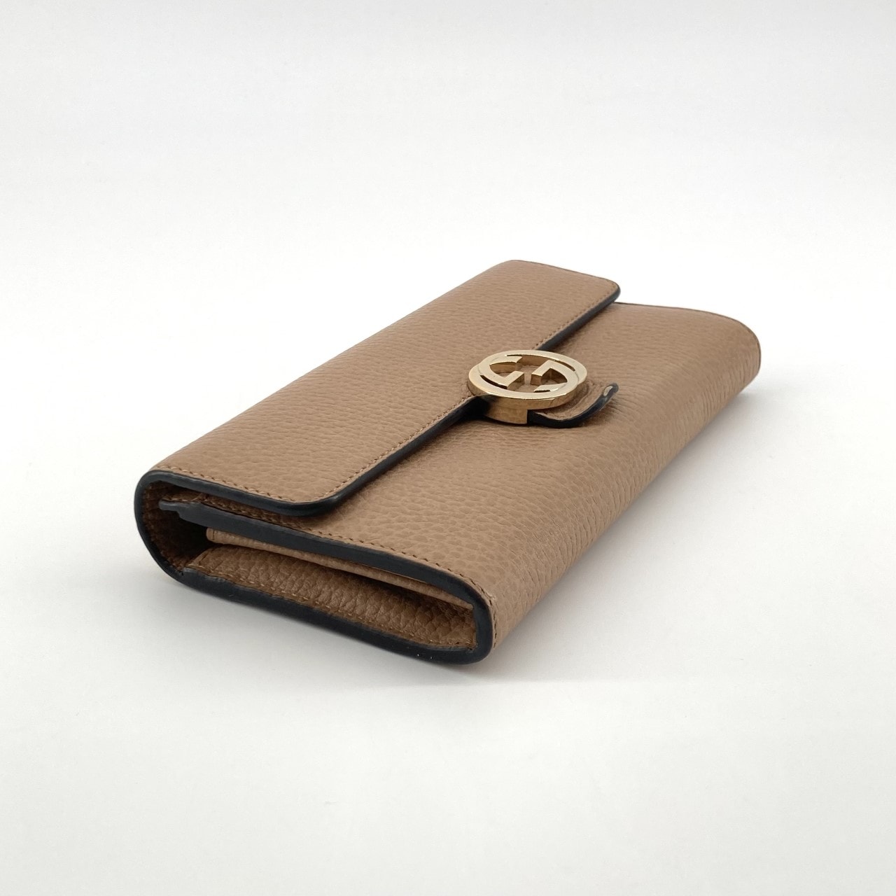 【正規品】GUCCI グッチ長財布 インターロッキング レザー GG金具ベージュ C (やや傷や汚れあり)】GUCCI（グッチ） インターロッキングG レザー
