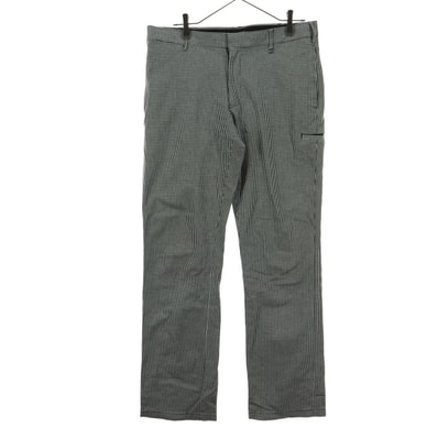 美品 FRED PERRY フレッドペリー チェック柄 バイカラー コットンパンツ L ブラック系