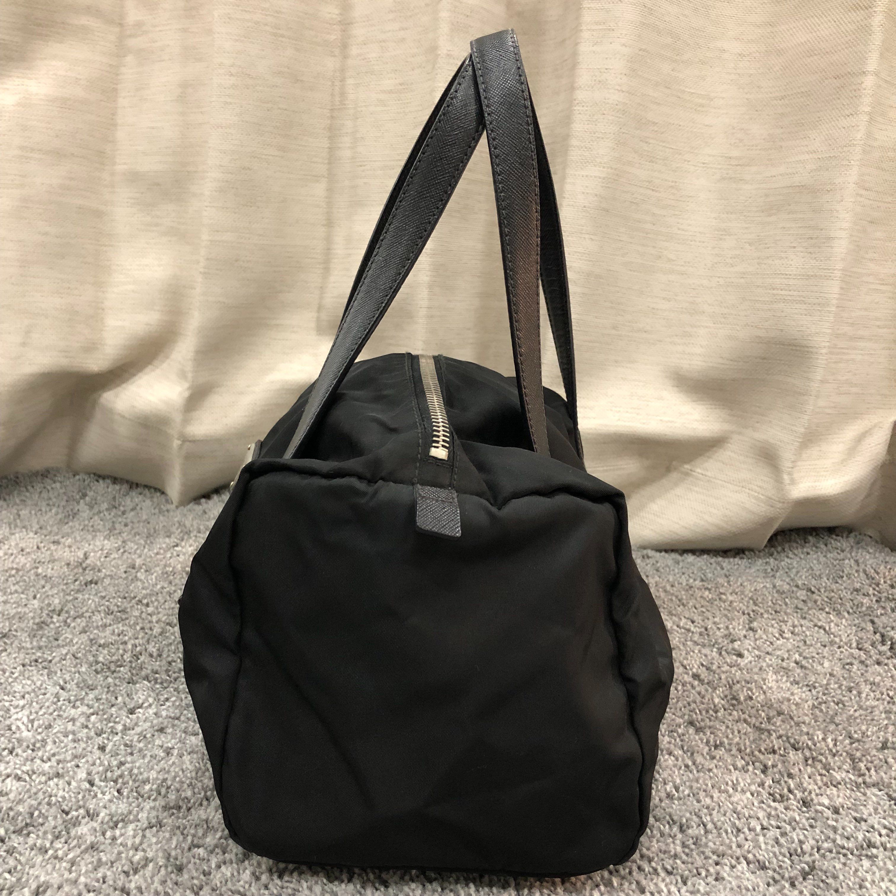 PRADA Nylon Mini Boston Handle Bag "Black"