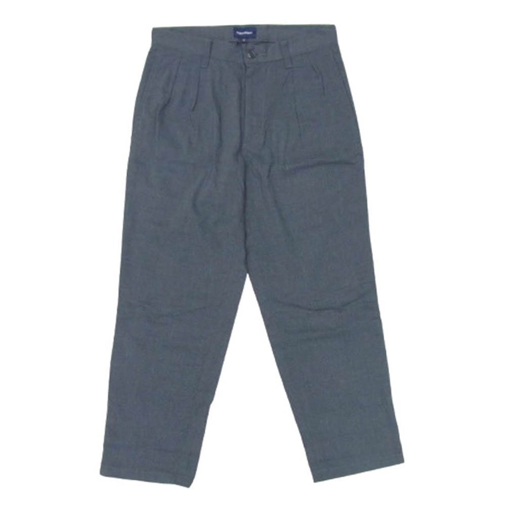 DESCENDANT ディセンダント パンツ リネン混 ハウンドトゥース 2タック トラウザー テーパードパンツ グレー系 1【中古】