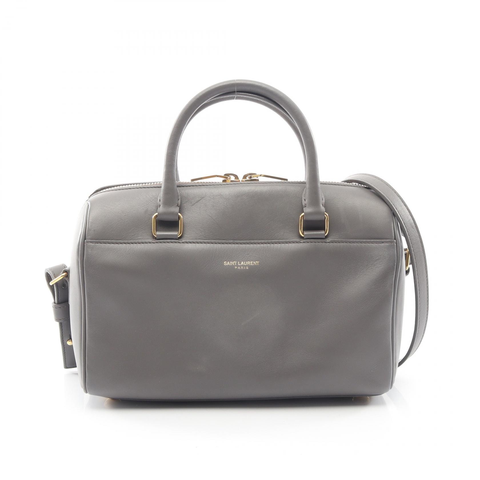 サンローランパリ SAINT LAURENT PARIS ベイビーダッフル 2WAY ハンドバッグ バッグ レザー レディース グレー系 330958 【中古】
