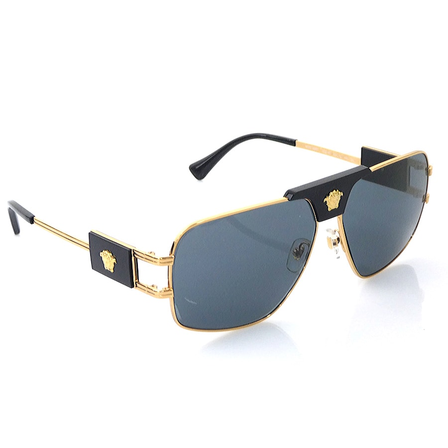 ヴェルサーチ VERSACE サングラス メタル ブラック/ゴールド ユニセックス【中古】 h32163k