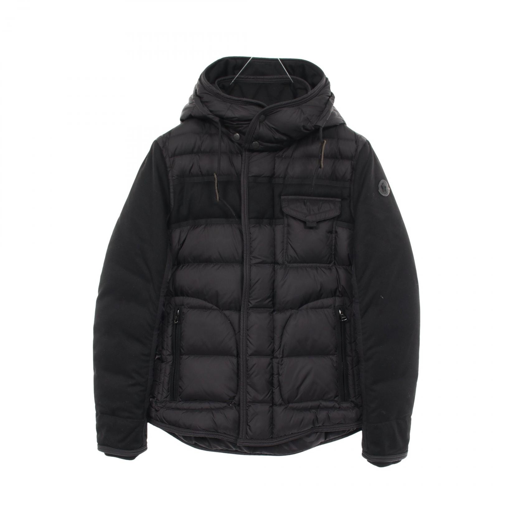 モンクレール MONCLER RYAN ダウンジャケット 衣料品 アウター ナイロン ウール メンズ ブラック系 【中古】