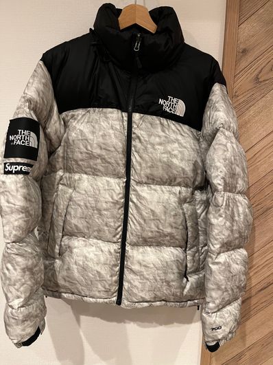 Supreme x The North Face Nuptse Jacket "White Paper Print"