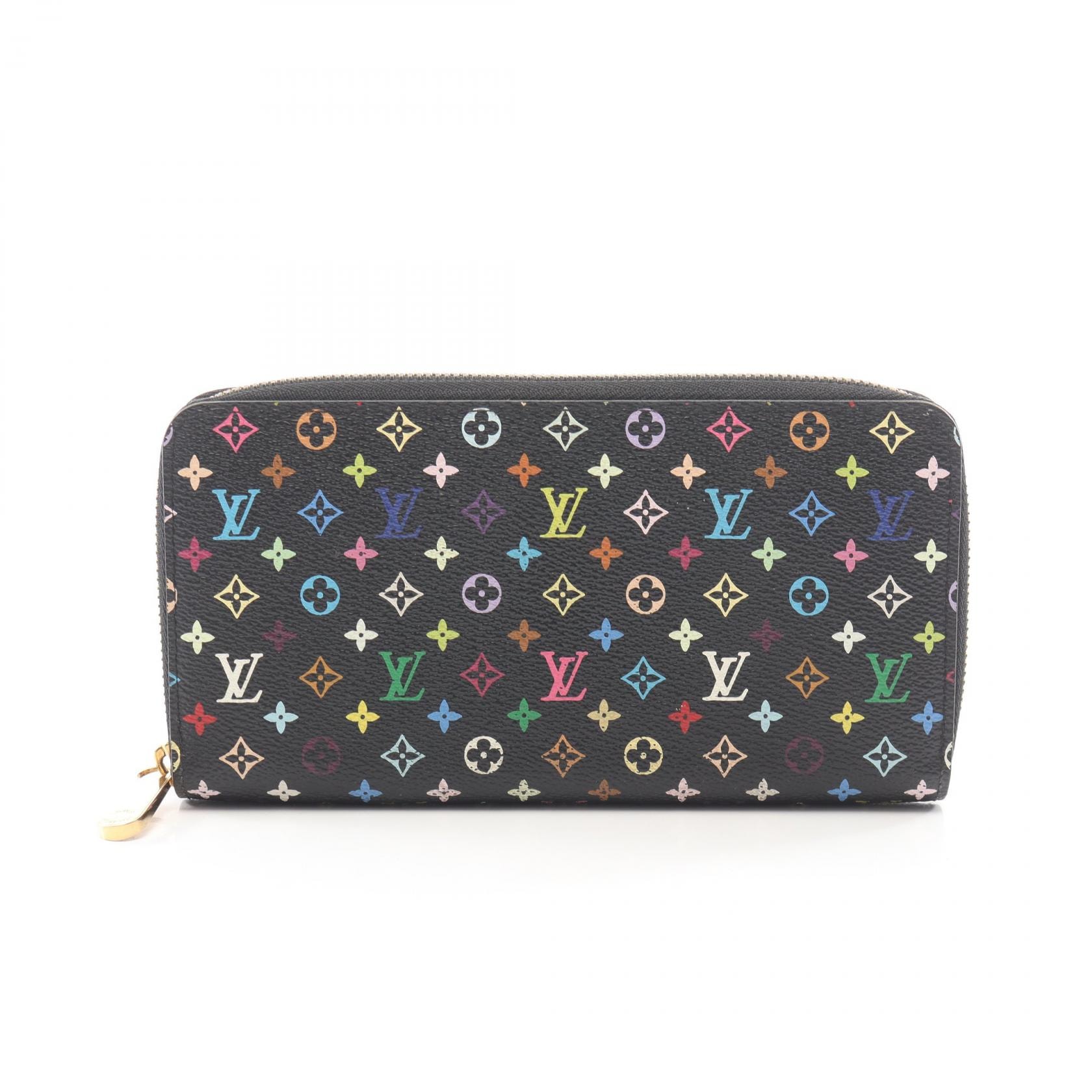 ルイ・ヴィトン LOUIS VUITTON ジッピーウォレット ラウンド長財布 財布 PVCコーティングキャンバス モノグラム・マルチカラー ノワール レディース ブラック系 グルナード M60243 【中古】