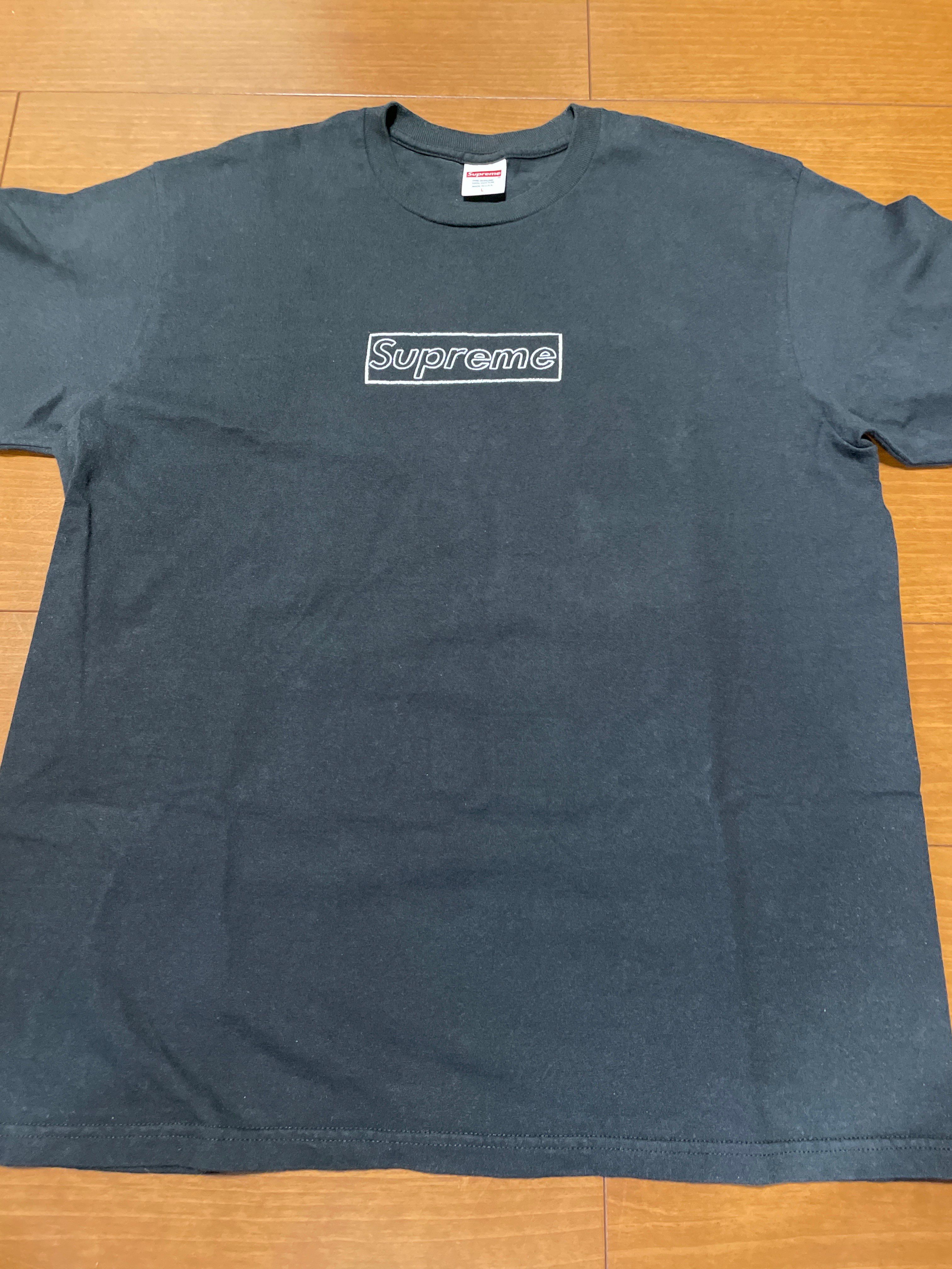 Supreme KAWS Chalk Logo Tee "Black"