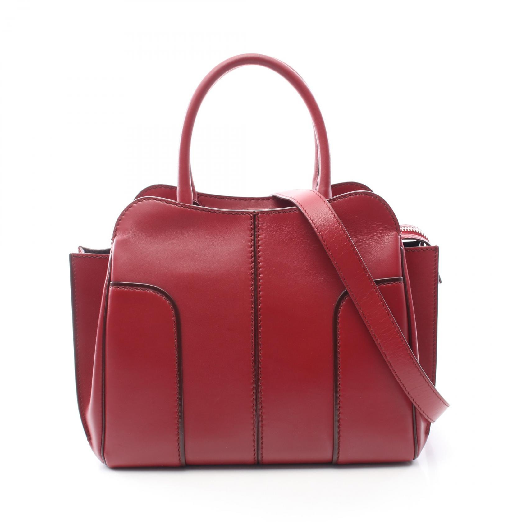 トッズ TOD'S セラ 2WAY ハンドバッグ バッグ レザー レディース レッド系 【中古】