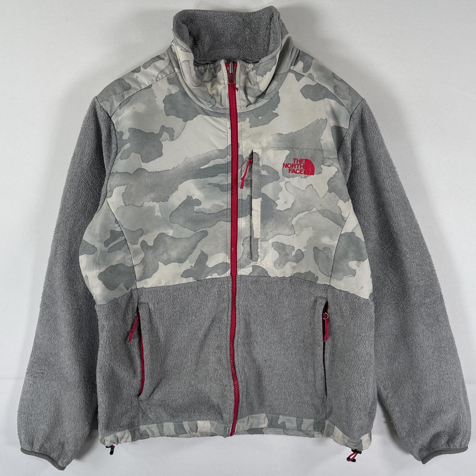 古着 ザ・ノースフェイス THE NORTH FACE フルジップフリースジャケット デナリ ツートン ポーラテック M  グレー カモフラージュ(迷彩) レディース