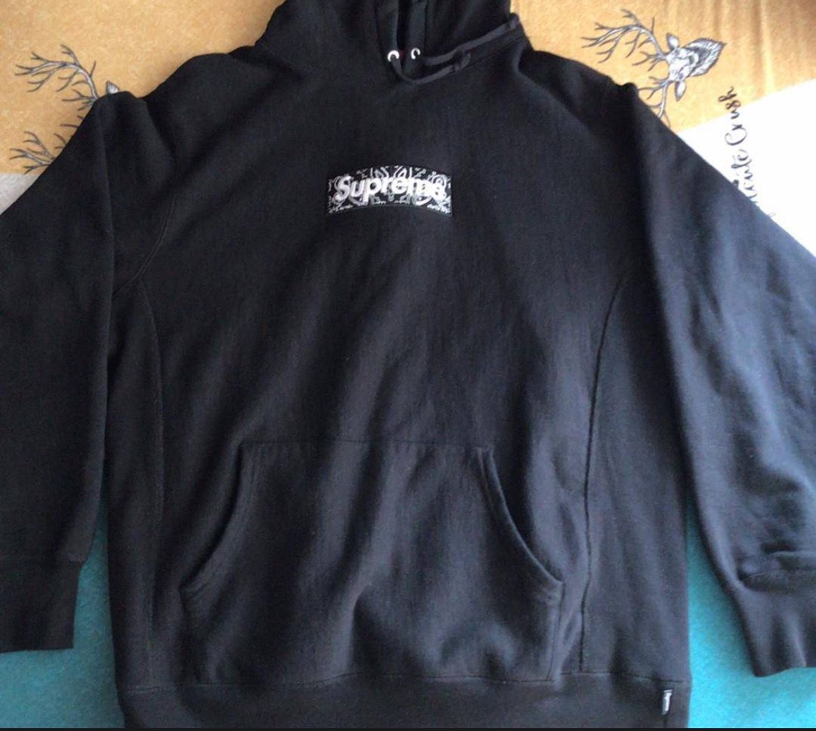 Supreme Bandana Box Logo Hooded Sweatshirt "Black"