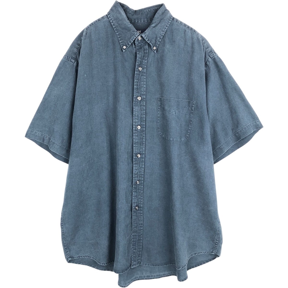 古着 ブルックスブラザーズ Brooks Brothers 346 半袖 リネン ボタンダウンシャツ メンズL相当/eaa635686