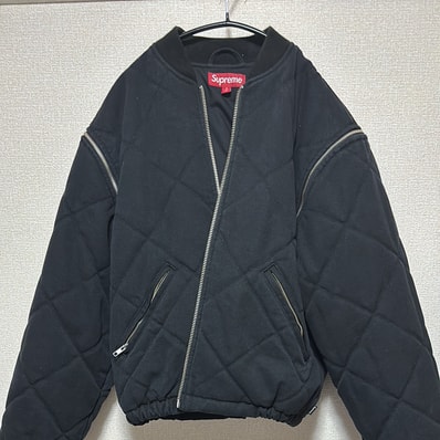 Supreme Zip-Off Sleeve Quilted Bomber Jacket "Black"