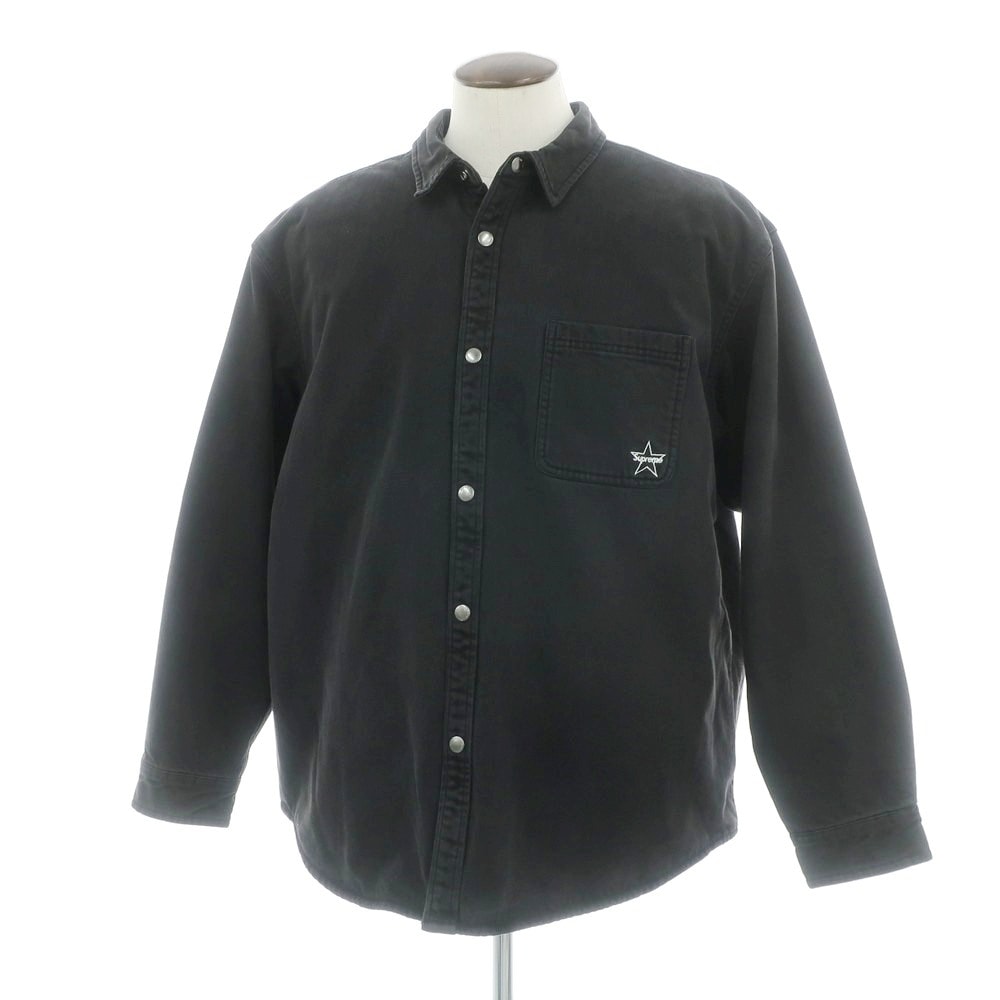 【中古】シュプリーム Supreme 2025年秋冬 Quilted Lined Denim Snap Shirt コットン カジュアルシャツ ブラック【サイズXL】【メンズ】