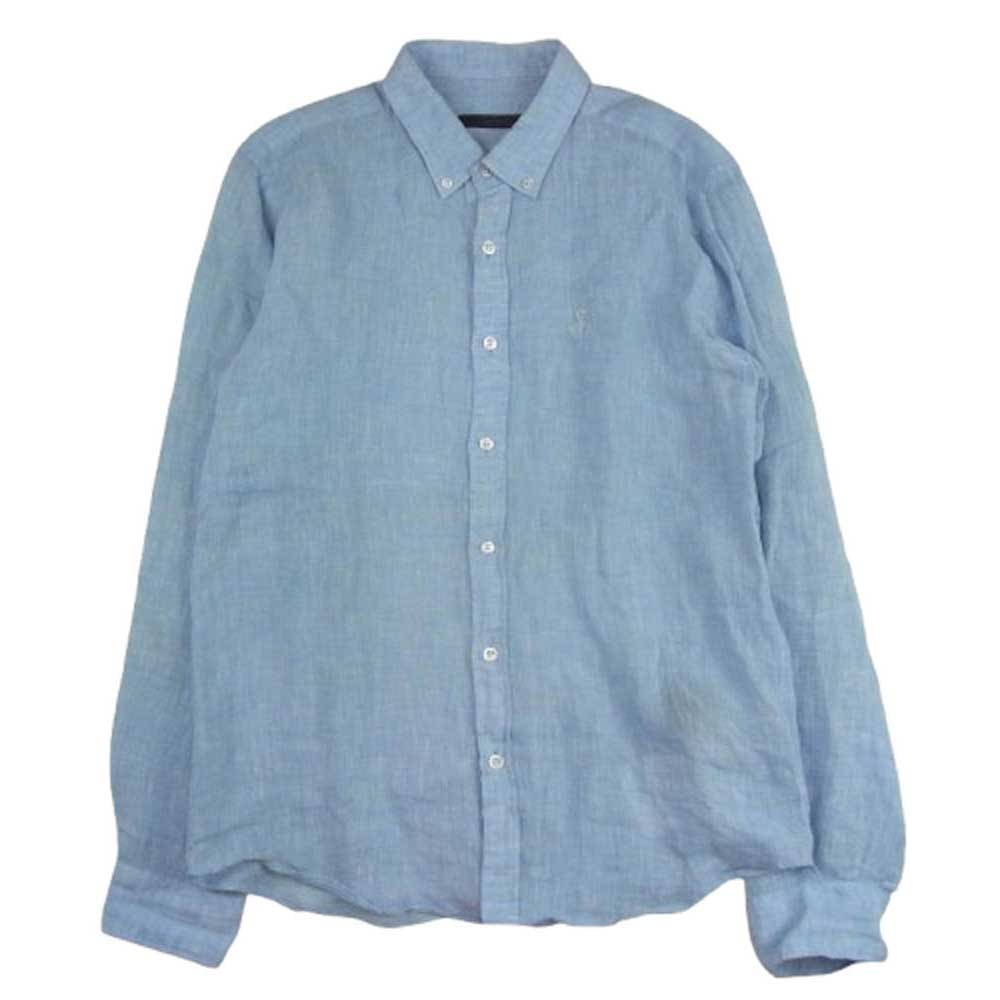 SOPHNET. ソフネット 長袖シャツ SOPH-140073 ボタンダウン リネン 長袖 シャツ 麻 ブルー系 XL【中古】