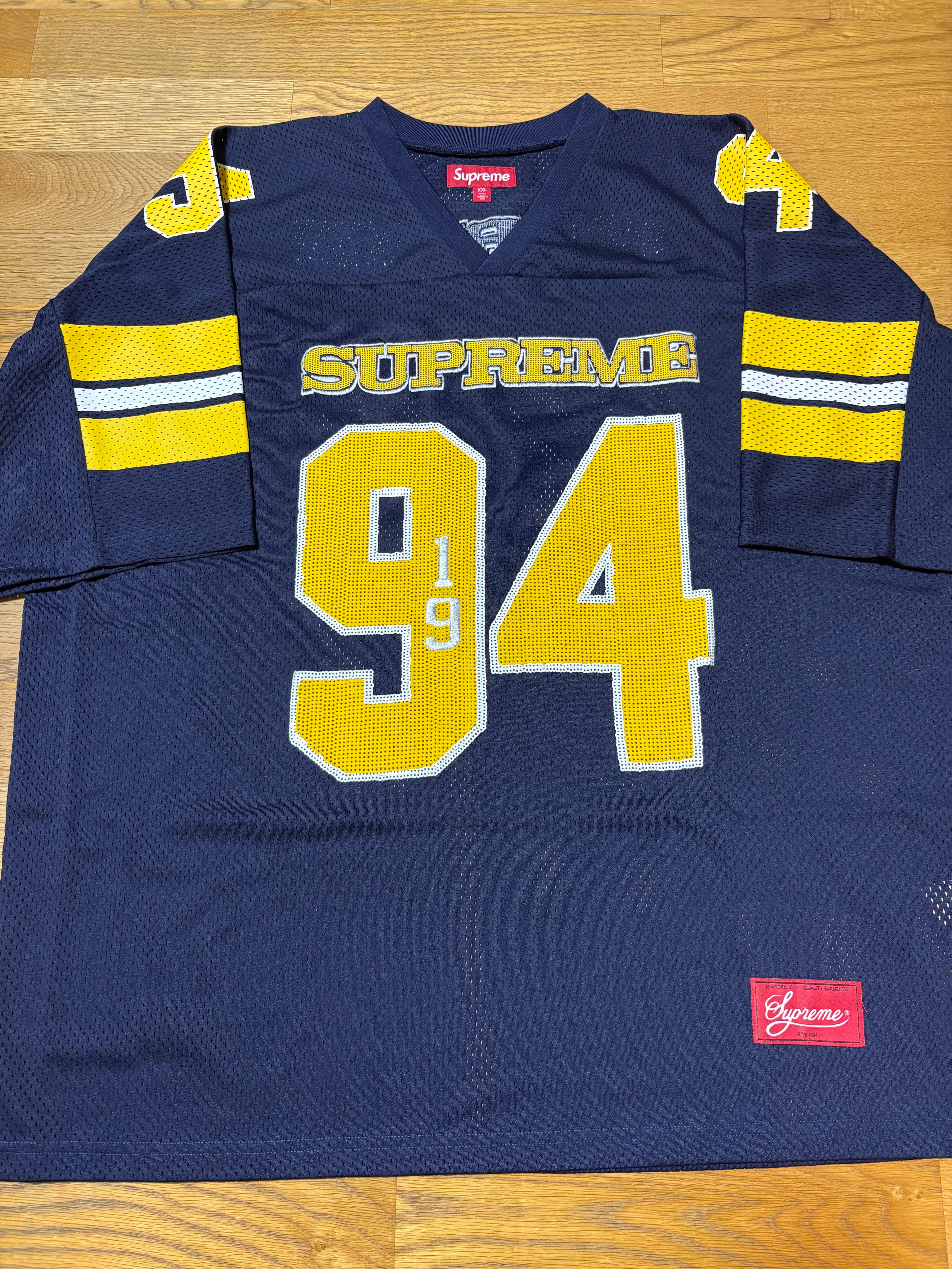 Supreme Sequin Football Jersey "Navy"