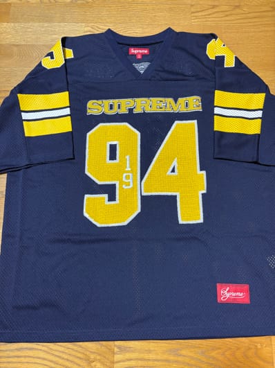 Supreme Sequin Football Jersey "Navy"