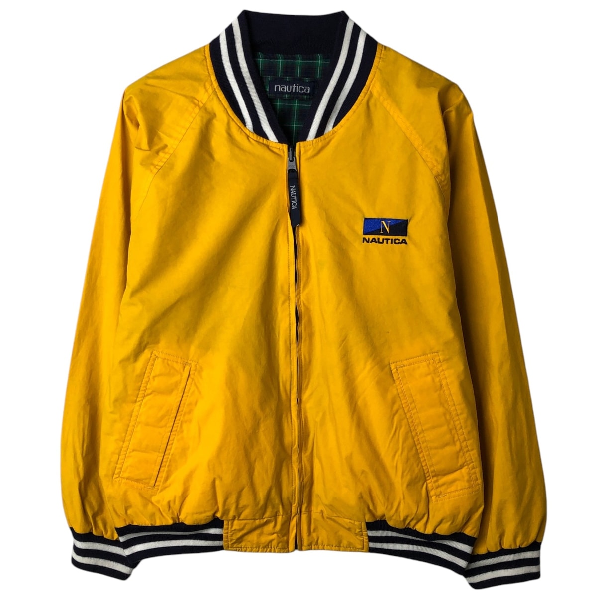 古着 90年代 ノーティカ NAUTICA チェック柄 リバーシブル コットンブルゾン メンズS相当 ヴィンテージ/eaa603270