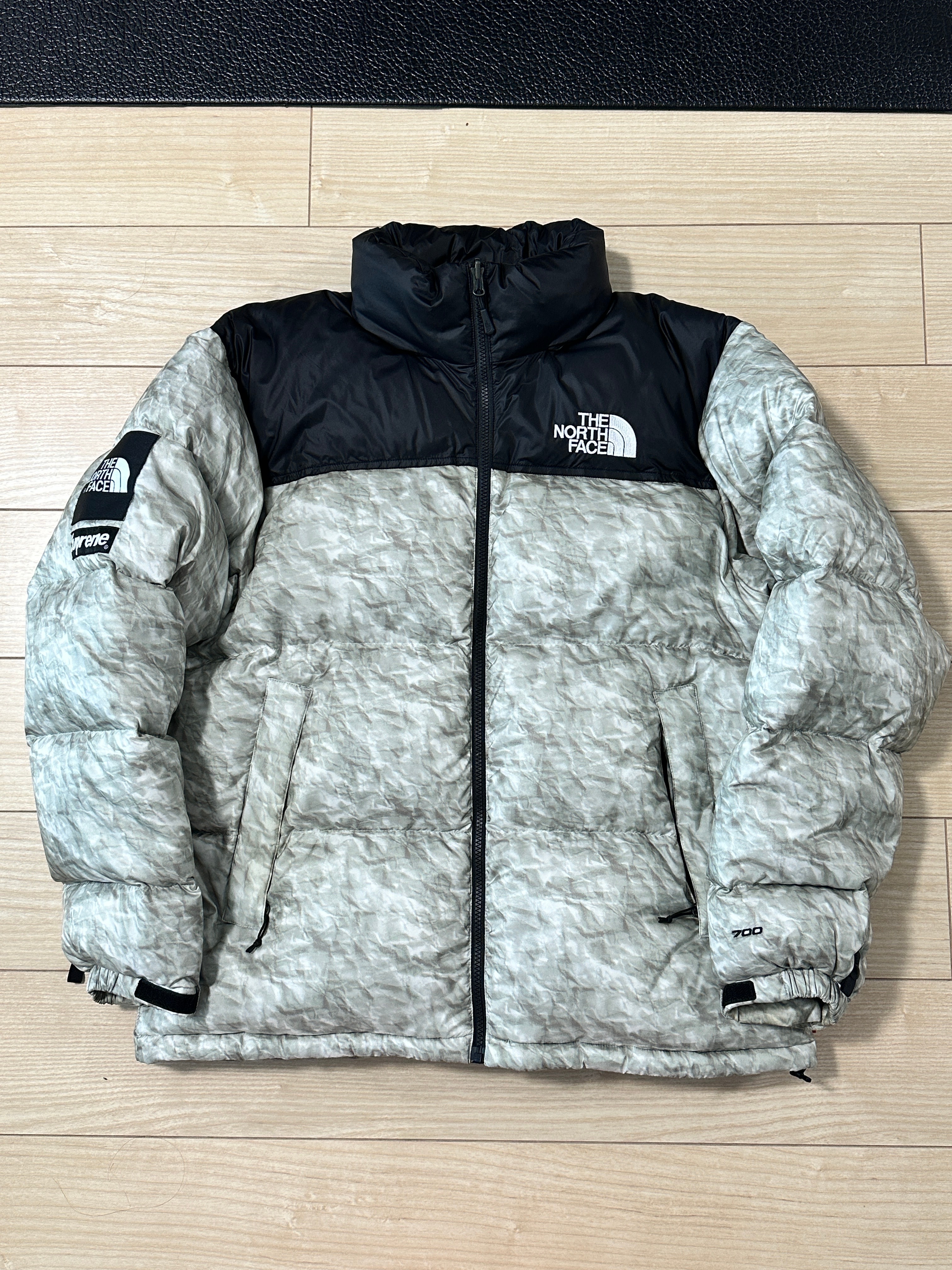 Supreme x The North Face Nuptse Jacket "White Paper Print"