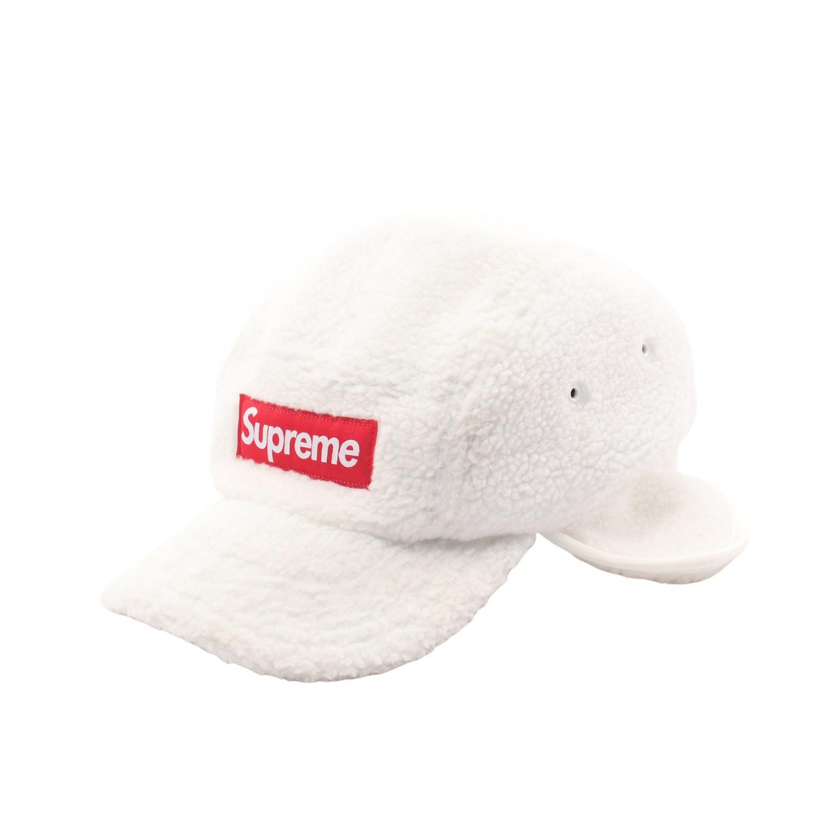 シュプリーム Supreme DEEP PILE EARFLAP CAMP CAP パイル キャップ 帽子 ポリエステル メンズ ホワイト系 【中古】