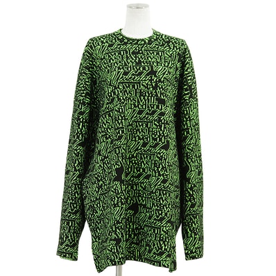 【新品同様】BALENCIAGA バレンシアガ ジャガード ニット サイズ XS メンズ レディース ユニセックス 583085 T1532 トップス ブラック 黒 ルーマニア製