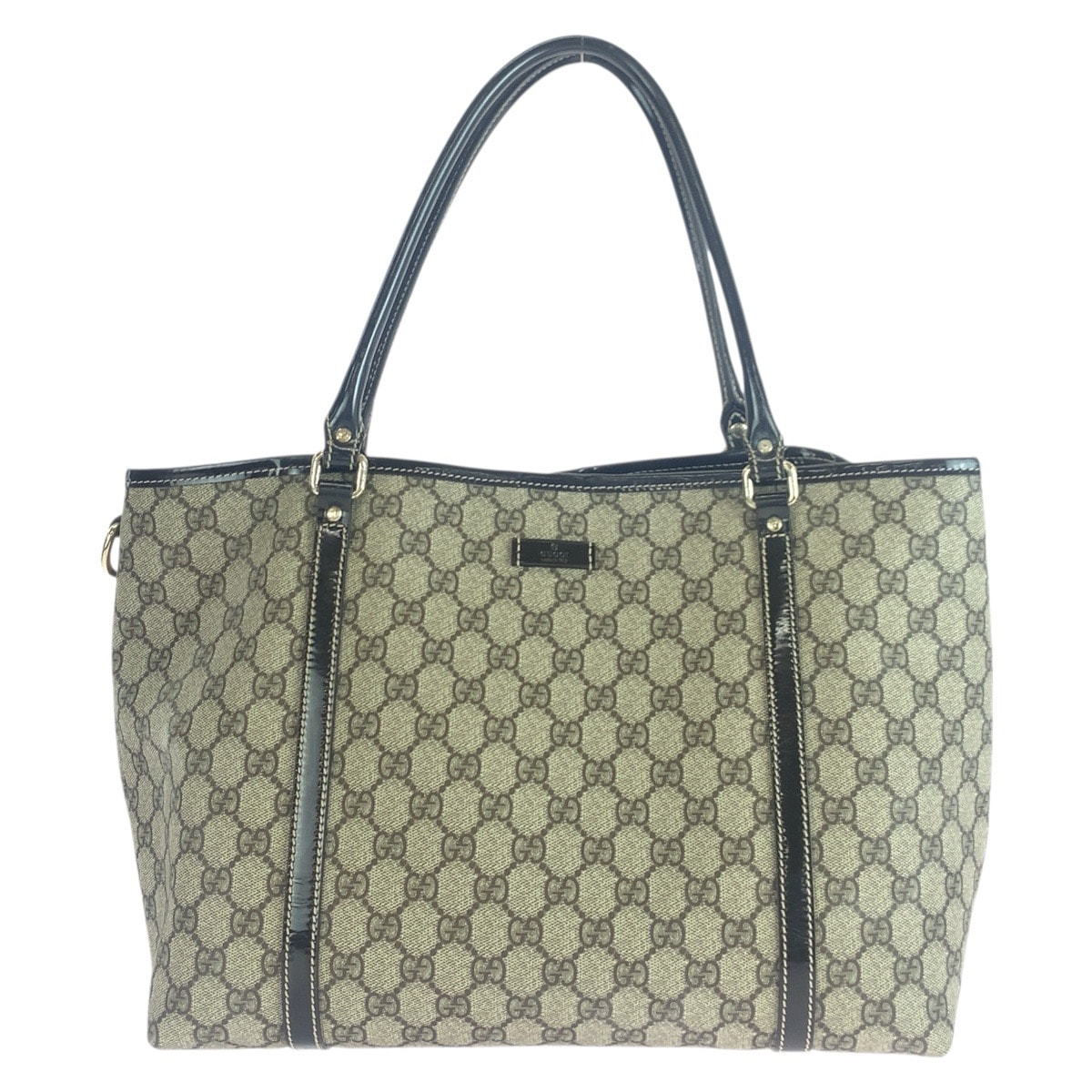 美品 GUCCI グッチ ベージュ ブラウン ゴールド金具 GGスプリームキャンバス トートバッグ ショルダーバッグ 506146 【中古】