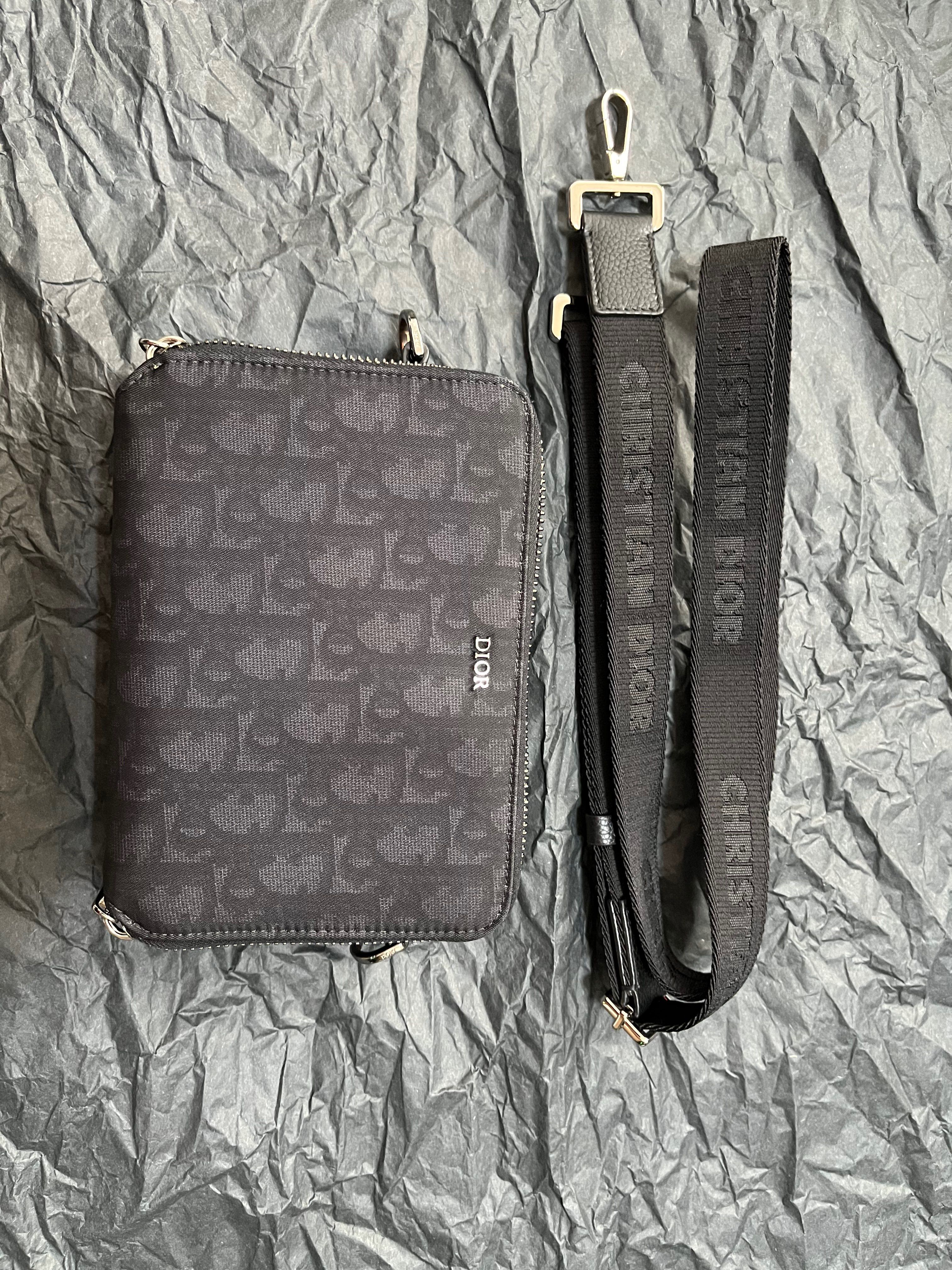 Dior Pouch With Shoulder Strap Dior Oblique Jacquard "Black"
