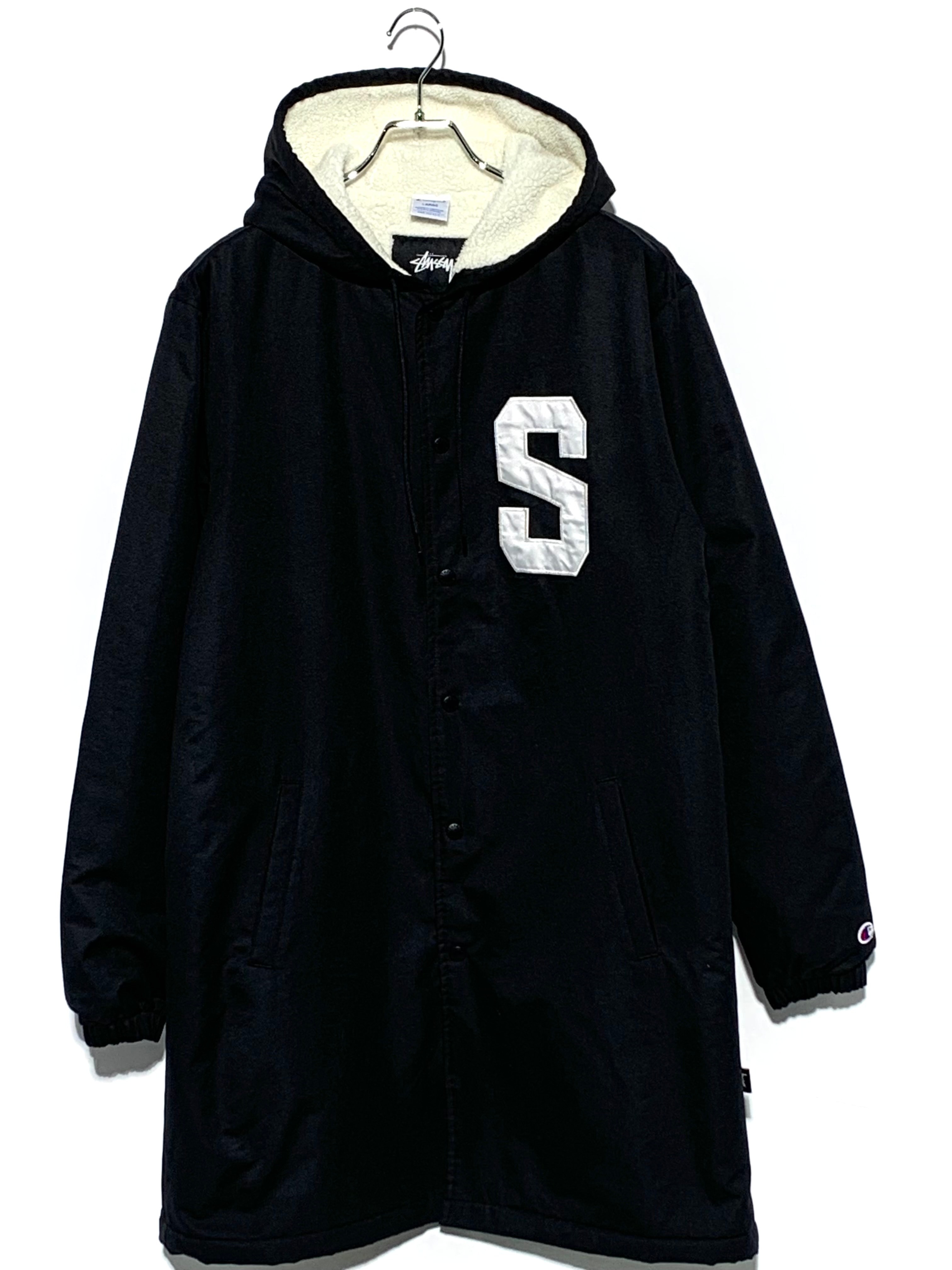 STUSSY SPORT Champion Long Coach Jacket Black