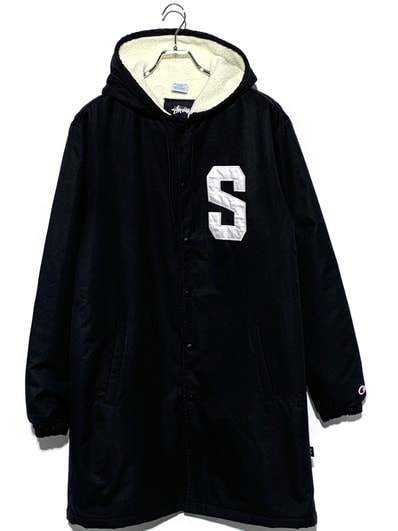STUSSY SPORT Champion Long Coach Jacket Black