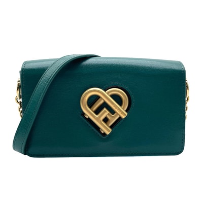 Furla フルラ マイジョイ ミニ チェーン ショルダーバッグ
ハート ターンロック WB00705 レザー グリーン レディース
【中古】