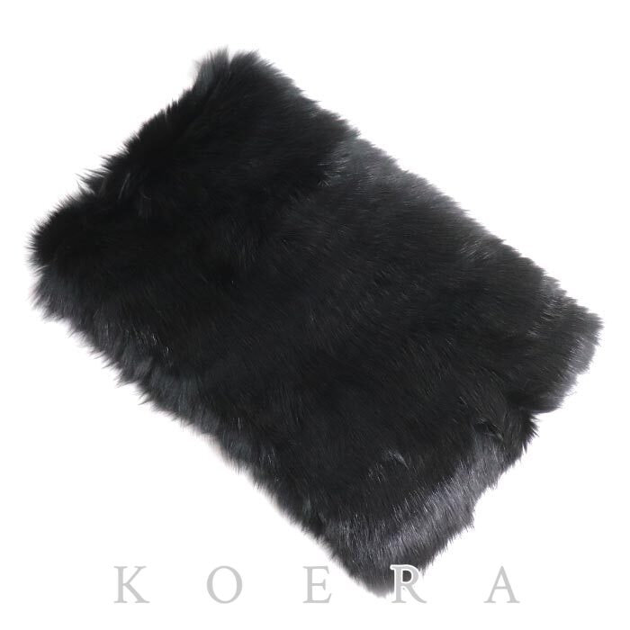 LOEWE ロエベ ファー フォックス  ストール ブラック リアルファー レディース【中古】【美品】