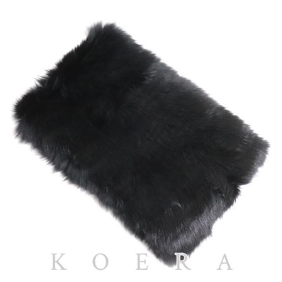 LOEWE ロエベ ファー フォックス ストール ブラック リアルファー レディース【中古】【美品】