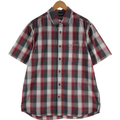 古着 カーハート Carhartt RELAXED FIT チェック柄 半袖 ワークシャツ メンズL相当/eaa536418