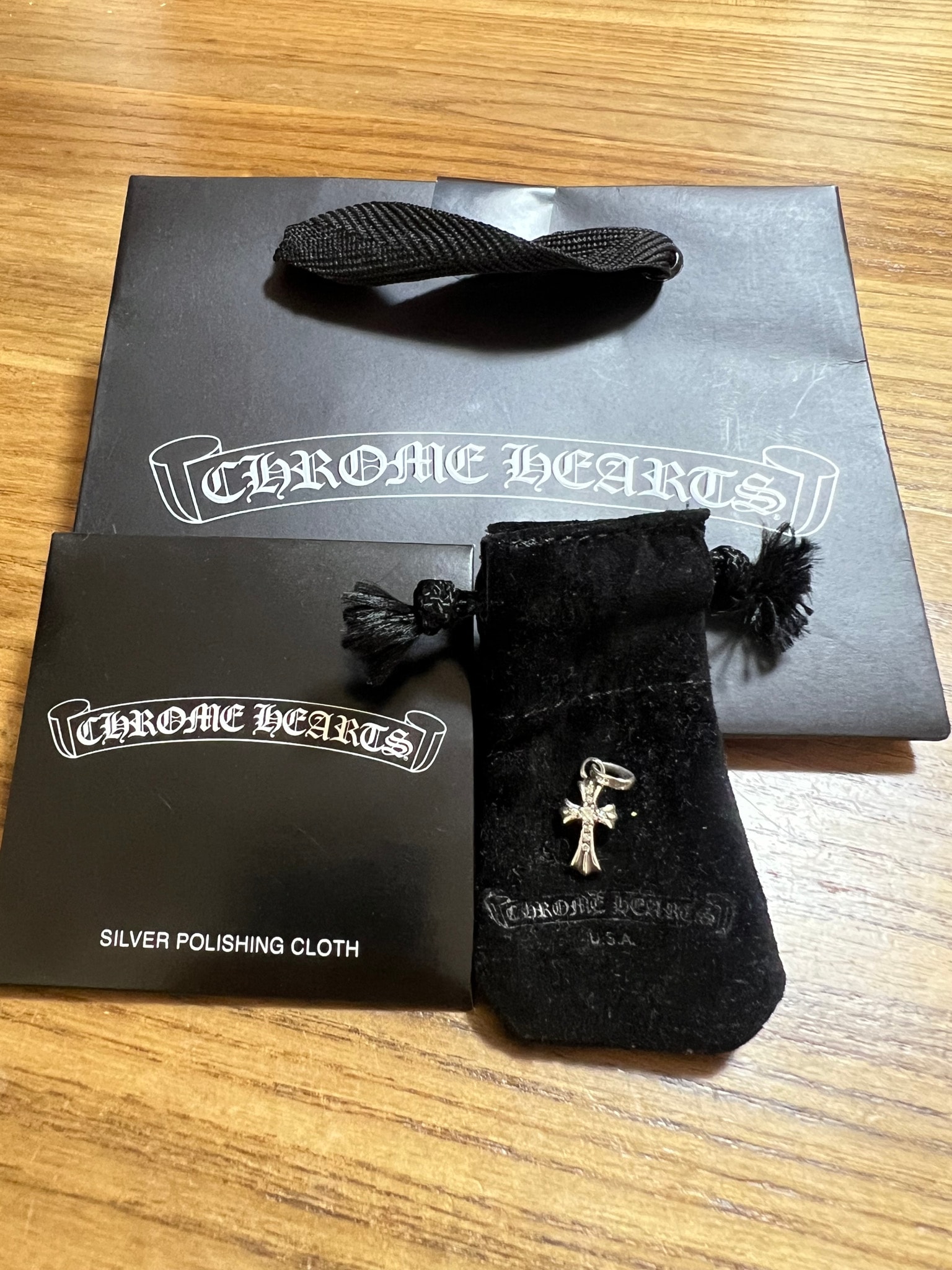 Chrome Hearts Cross Baby Fat Charm Pave Diamond "Silver"