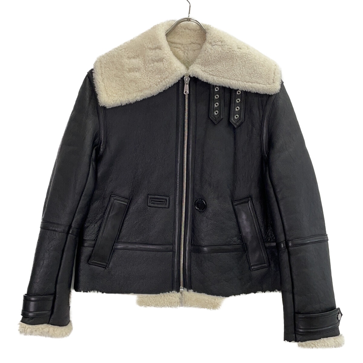 ヘルムートラング H07HW405ムートンジャケット ブラック ムートン S