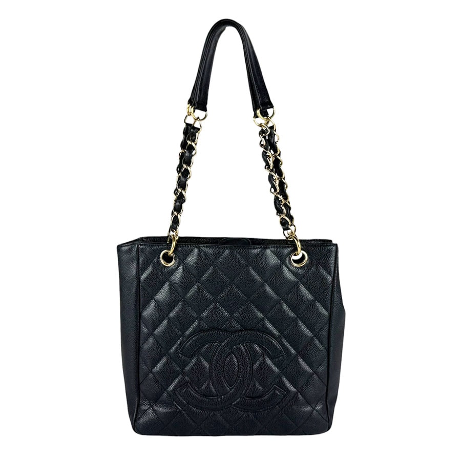 シャネル CHANEL ショルダーバッグ キャビアスキンレザー/メタル ブラック/ゴールド レディース【中古】 z11107
